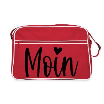 Moin avec un cœur nordique nord-allemand - Sac Retro - rouge/blanc - Devant