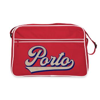 Porto Script Vintage Style - Retro Bag - red/white - Front