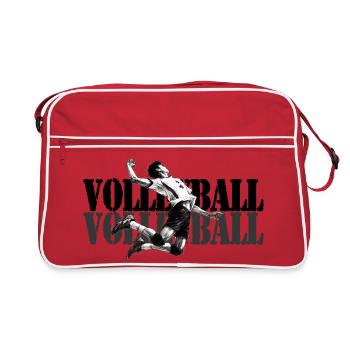 Dynamic volleyball player in action - Retro Bag - red/white - Front