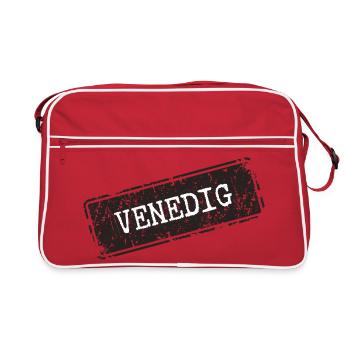 Illustration de style vénitien sur les vêtements - Sac Retro - rouge/blanc - Devant