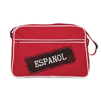 Espanol Inspiriert Schriftzug Design - Retro Tasche - Rot/Weiß - Vorne