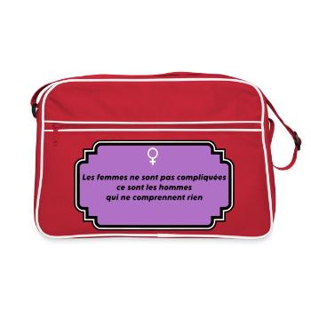 Botschaft des Feminismus und der weiblichen Freiheit - Retro Tasche - Rot/Weiß - Vorne