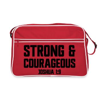 Fort et courageux Josué 1:9 Jésus courageux - Sac Retro - rouge/blanc - Devant