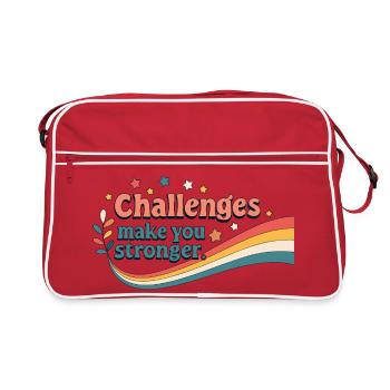 Challenges strengthen you - Retro Bag - red/white - Front