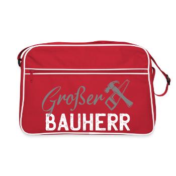 Builder Tool Silhouette - Retro Bag - red/white - Front