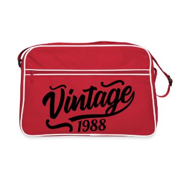 1988 Né en 1988, 56e anniversaire - Sac Retro - rouge/blanc - Devant