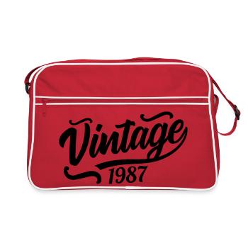 1987 Jahrgang 1987, 56.Geburtstag  - Retro Tasche - Rot/Weiß - Vorne