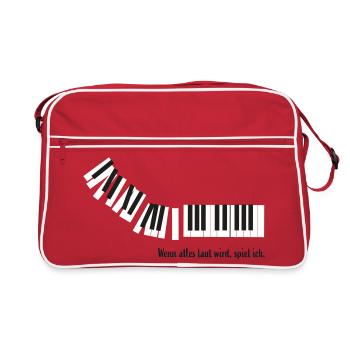 When everything gets loud, I play. - Retro Bag - red/white - Front