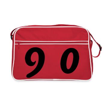90. 90 ANS. 90e ANNIVERSAIRE. ANNIVERSAIRE 90 ANS. - Sac Retro - rouge/blanc - Devant