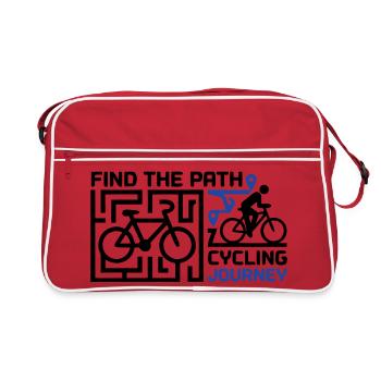Bicycle Labyrinth Tour Lettering - Retro Bag - red/white - Front