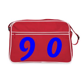 90. 90 ANS. 90e ANNIVERSAIRE. ANNIVERSAIRE 90 ANS. - Sac Retro - rouge/blanc - Devant