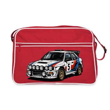 Rally Bolide No.5 with Stripes - Retro Bag - red/white - Front
