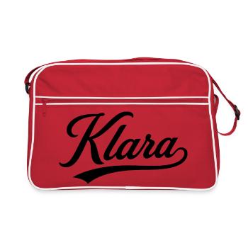 Klara Name Gift First Last Family - Retro Bag - red/white - Front
