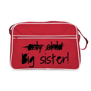 Große Schwester - Retro Tasche - Rot/Weiß - Vorne