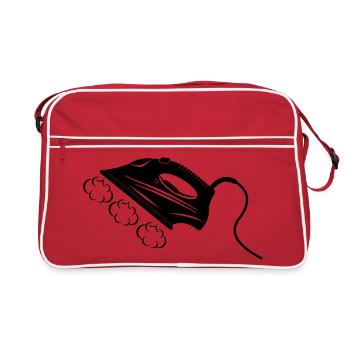 Fer à repasser à vapeur ou fer à repasser - Sac Retro - rouge/blanc - Devant