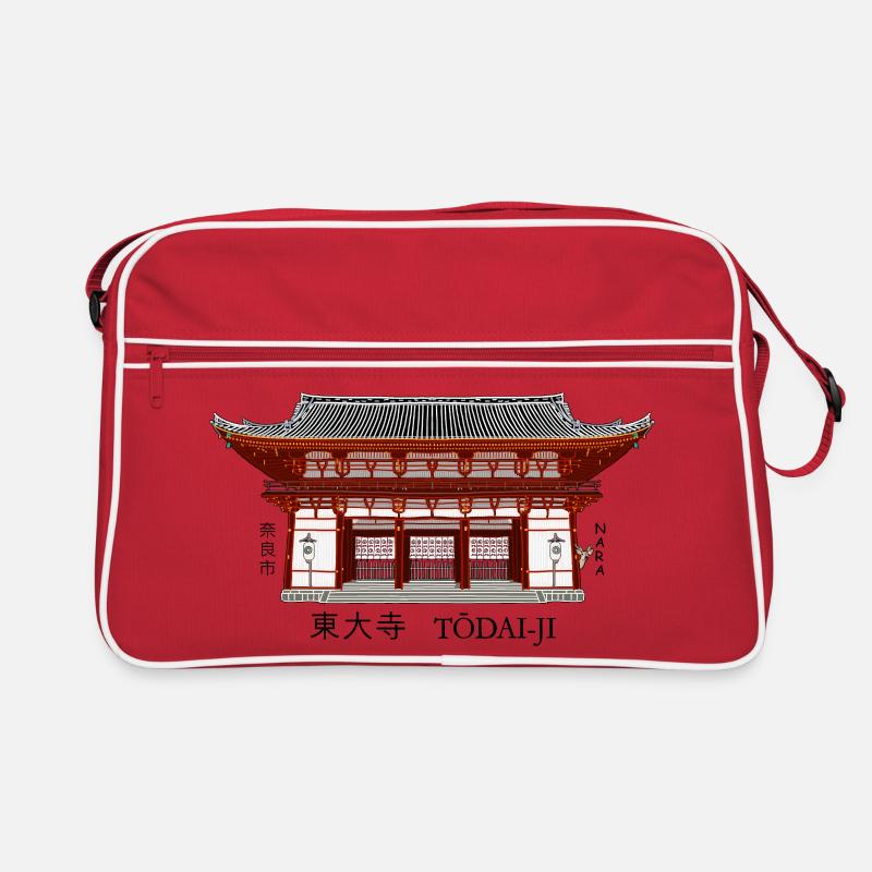 Nara Japan, Todai-ji, Buddhistischer Tempel Retro Tasche