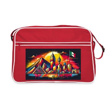 Design artistique de Monterrey, Mexique - Sac Retro - rouge/blanc - Devant