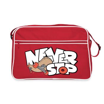 Incessant skateboard print - Retro Bag - red/white - Front