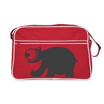 Funny hippo - Retro Bag - red/white - Front