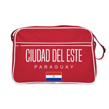 Ciudad del Este Paraguay Paraguayer - Retro Tasche - Rot/Weiß - Vorne
