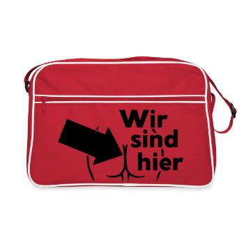 We are here - Retro Bag - red/white - Front