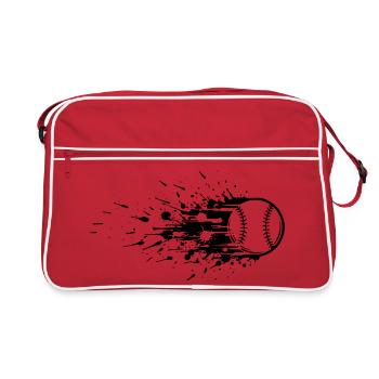 Energisch Baseballspieler Baseball - Retro Tasche - Rot/Weiß - Vorne