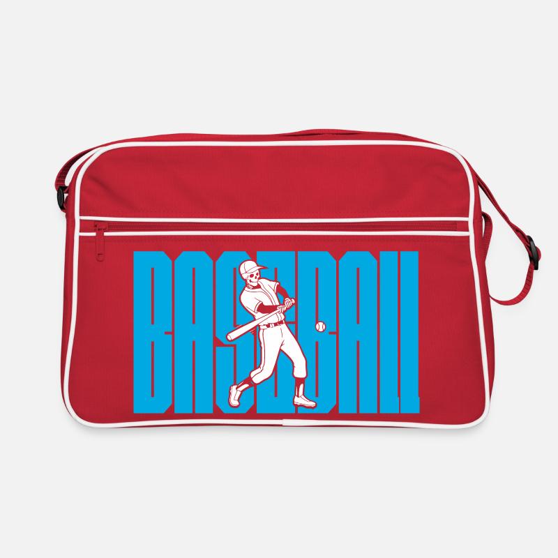Baseball Swing Silhouette on Bold Blue Text Retro Bag