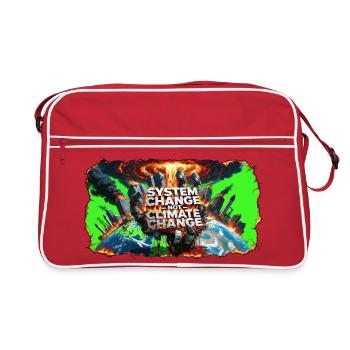 Systemwechsel, nicht Klimawandel - Retro Tasche - Rot/Weiß - Vorne