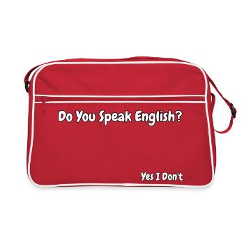 Conception drôle de blagues en anglais - Sac Retro - rouge/blanc - Devant
