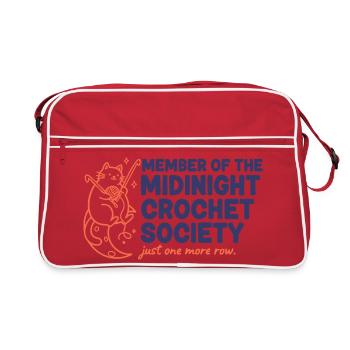 Mitglied der Midnight Crochet Society Nur noch einer - Retro Tasche - Rot/Weiß - Vorne