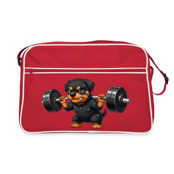 Entraînement d’entraînement avec haltère en haltérophilie Rottweiler - Sac Retro - rouge/blanc - Devant