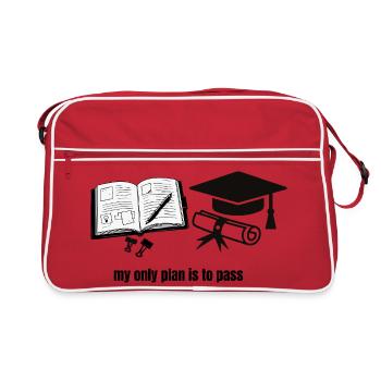 Mein einziger Plan ist zu bestehen – Motivational Student Gra - Retro Tasche - Rot/Weiß - Vorne