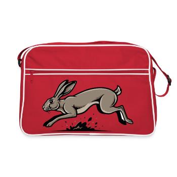 Lièvre Sauvage Lièvre Course Vitesse Nature - Sac Retro - rouge/blanc - Devant