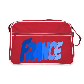 Französischer Retro-Schriftzug - Retro Tasche - Rot/Weiß - Vorne