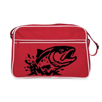 Poisson sauteur Pêche Pêche Poisson prédateur - Sac Retro - rouge/blanc - Devant