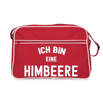 ICH BIN EINE HIMBEERE Rotes Karneval Kostüm Beeren - Retro Tasche - Rot/Weiß - Vorne