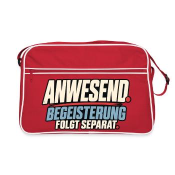 Anwesend Begeisterung Folgt Separat - Retro Tasche - Rot/Weiß - Vorne