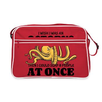 Octopus - gifler 8 personnes à la fois - dire - Sac Retro - rouge/blanc - Devant