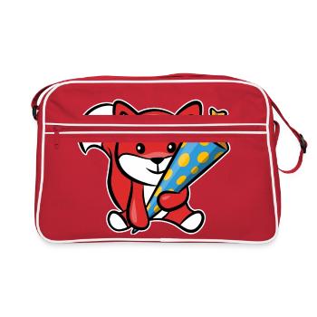 Cunning fox with sugar cone - Retro Bag - red/white - Front