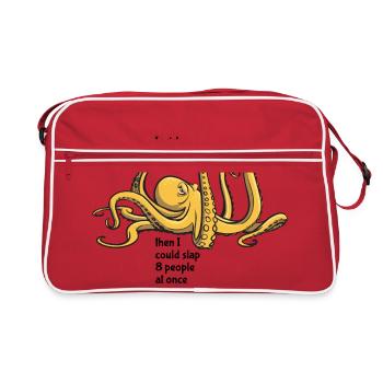 Octopus - gifler 8 personnes à la fois - dire - Sac Retro - rouge/blanc - Devant