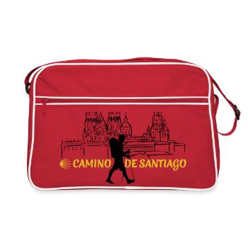 Camino - Camino de Santiago - Pèlerinage - Santiago - Sac Retro - rouge/blanc - Devant