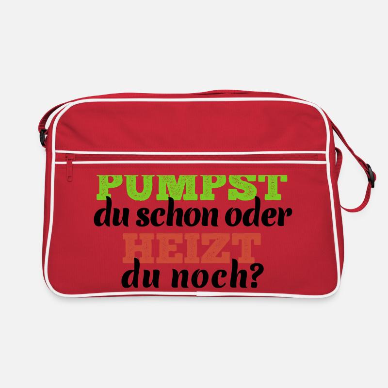 Pumpst du schon oder heizt du noch Elektro Heizung Retro Tasche