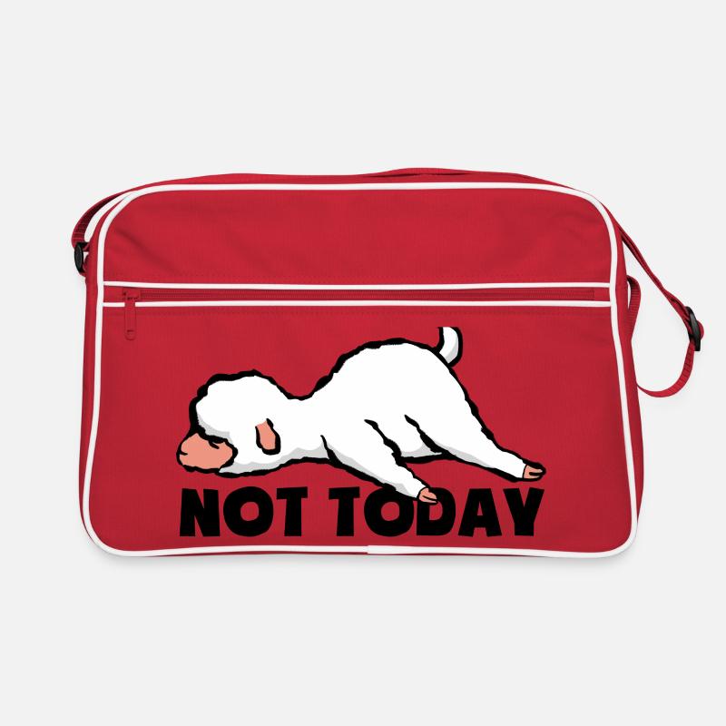 Not today - Müde und faul - Lamm - Schaf Retro Tasche