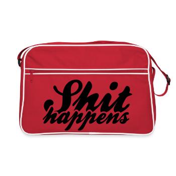 Shit Happens and Politics - Retro Bag - red/white - Front