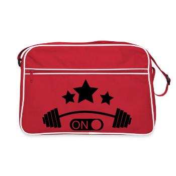 bodybuilder, bodybuilding, fitness, workout, beast - Retro Bag - red/white - Front