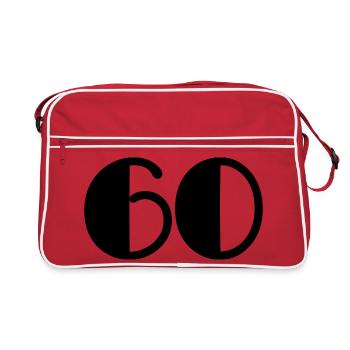 60. 60 YEARS. 60th ANNIVERSARY. 60TH BIRTHDAY. - Retro Bag - red/white - Front