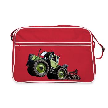 Tracteur vert MB trac 1300 démarreur haut - Sac Retro - rouge/blanc - Devant
