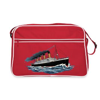 Titanic : Paquebot légendaire, mers orageuses. - Sac Retro - rouge/blanc - Devant