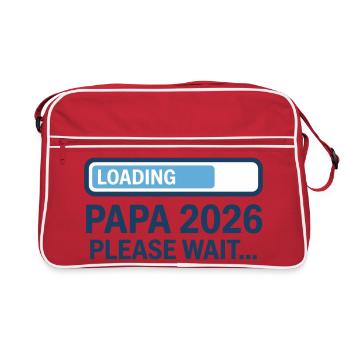 Papa 2026 Loading - Annonce Grossesse - Sac Retro - rouge/blanc - Devant