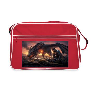 Beowulf Dies After Slaying the Mighty Dragon - Retro Bag - red/white - Front
